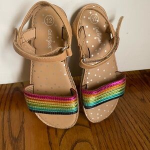 Cat & Jack Girls Size 12 Rainbow Sandals